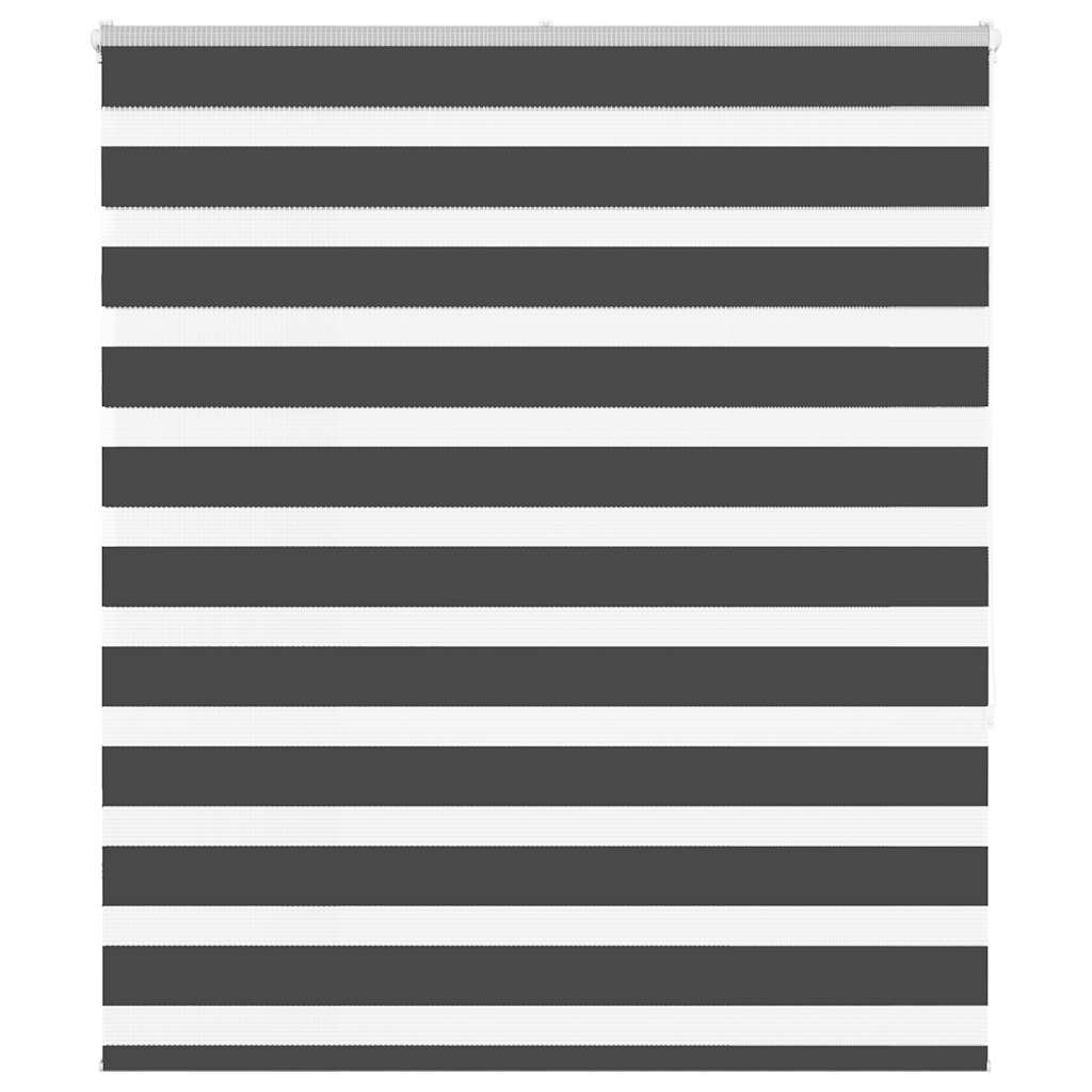 vidaXL Estor cebra negro 130x150 cm tejido ancho 125,9 cm poliéster