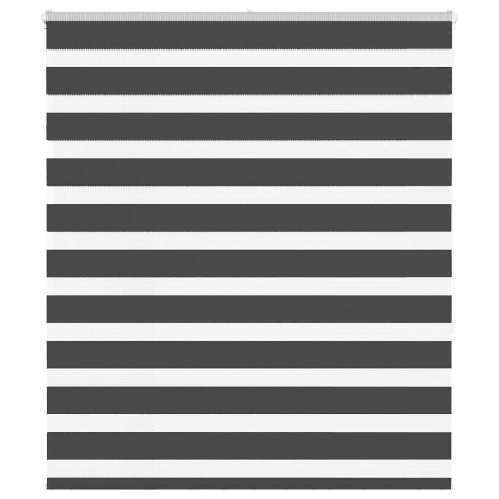 vidaXL Estor cebra negro 135x150 cm tejido ancho 130,9 cm poliéster